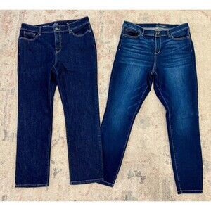 Size 14 Skinny Jeans - Lot of 2 - St. John's Bay - New York & Co - Dark wash